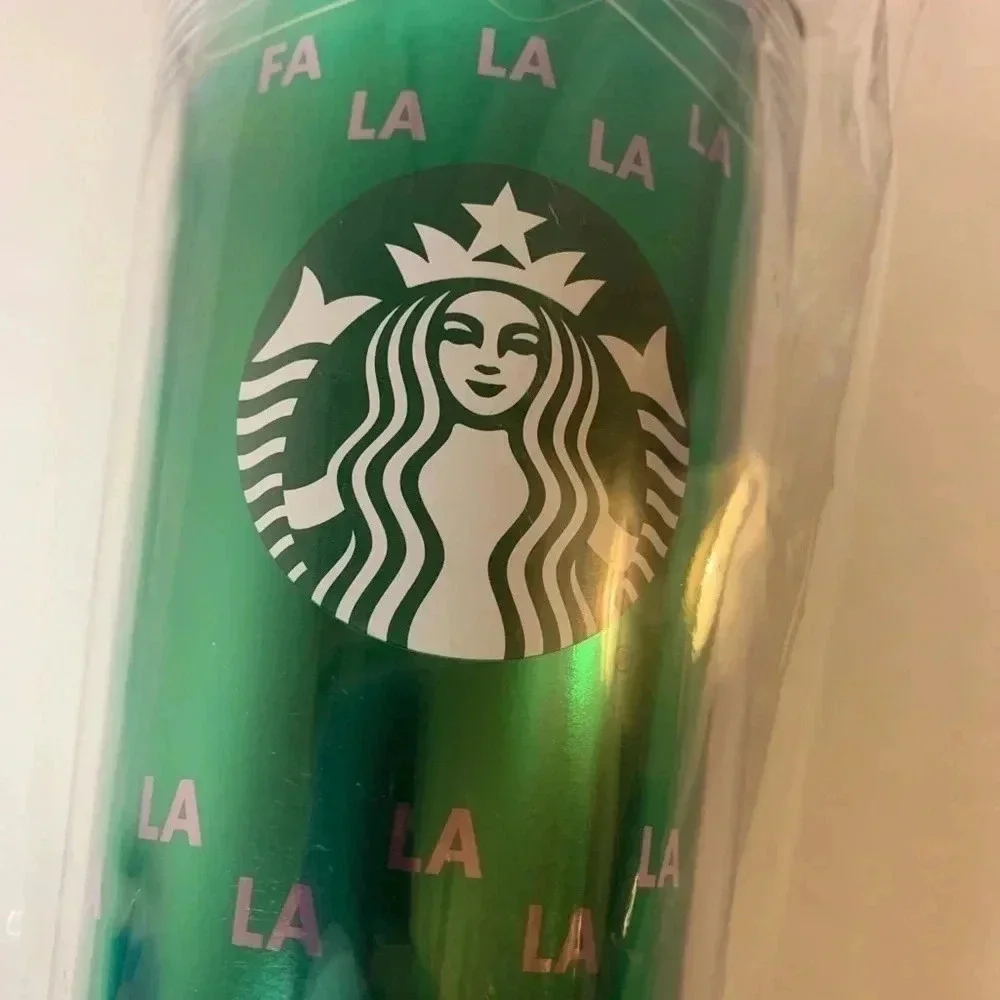 Starbucks 16 oz Tumbler Cup With Straw Green New